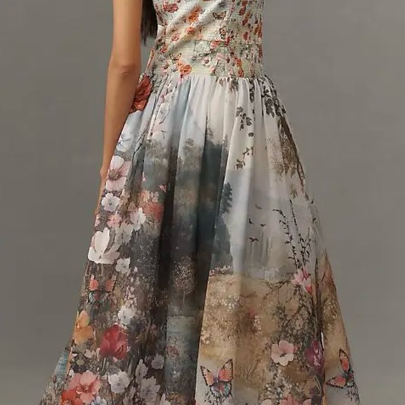 Anthropologie Floral Print Midi Dress - Picture 2 of 6